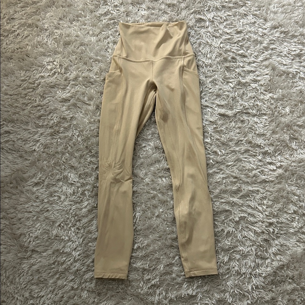 Lululemon Athletica Cream High-Waisted Leggings